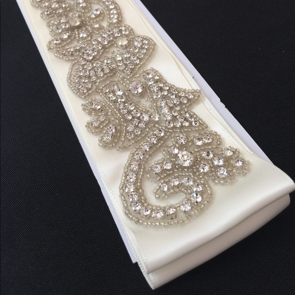 David’s Bridal Ivory Beaded Sash